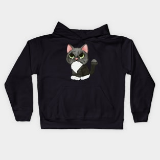 Sad little black kitty Kids Hoodie